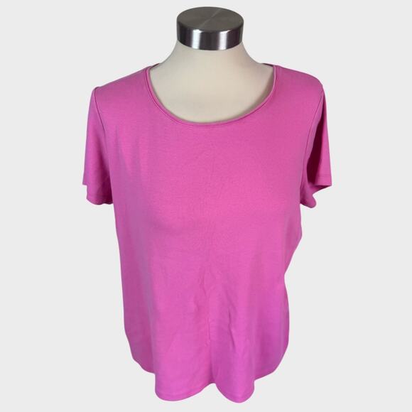 St. John's Bay XL Pink Womens Essential Tee T-Shirt Cotton - Picture 1 of 4